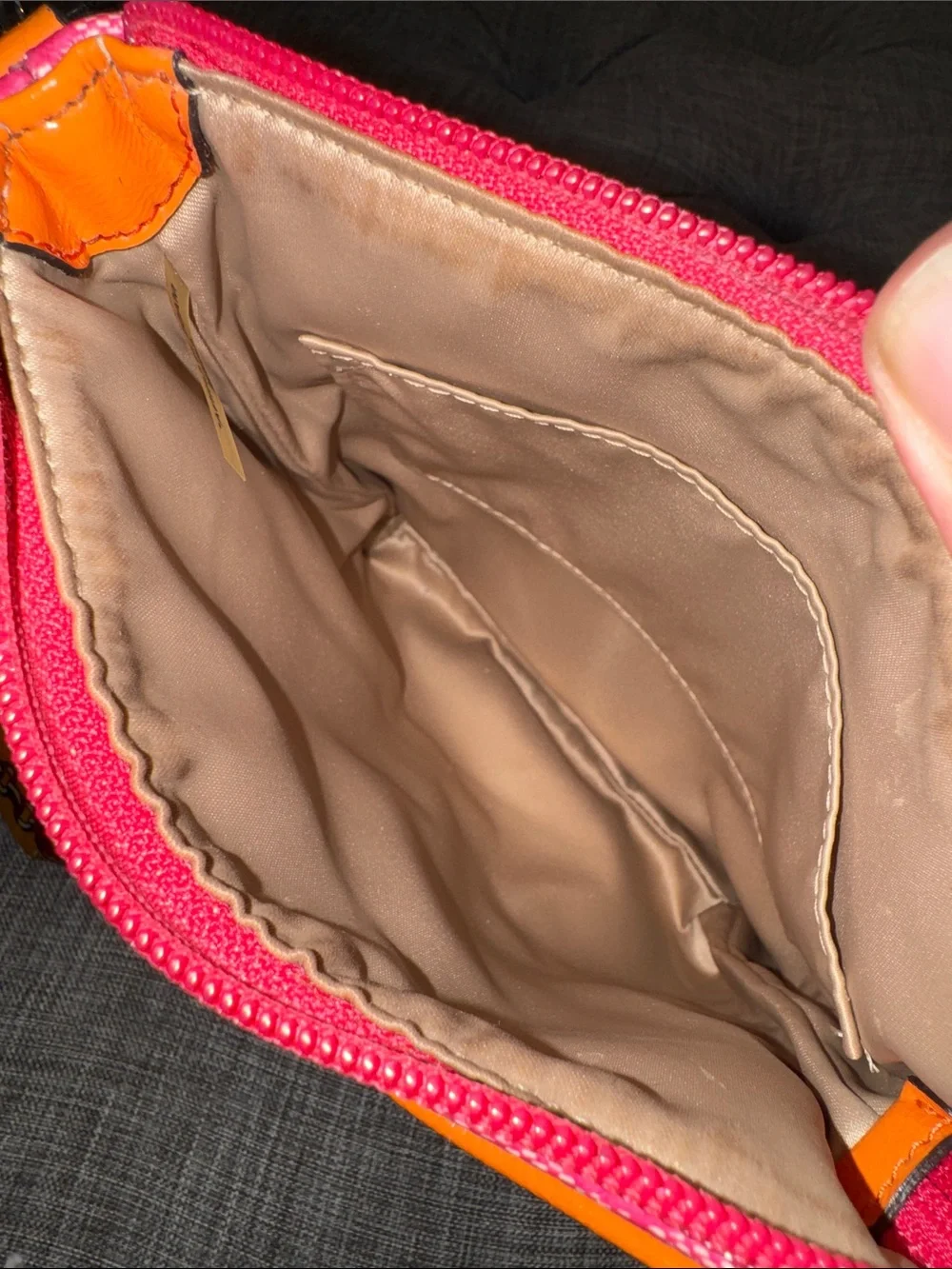 Coach Bag Signature Pink Orange Stripe Swingpack Crossbody - Picture 13 of 17